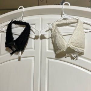 Set of two black and cream bralettes from Gilly hicks